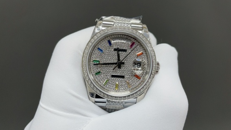 Best Edition with Automatic Movement Rolex Weekly Diary 36mm Steel Belt Silver Watch